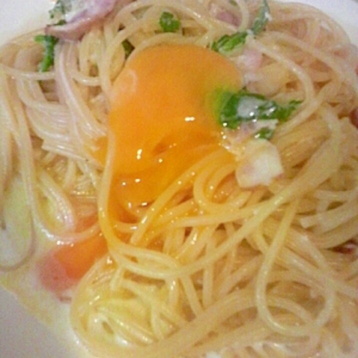 ほうれん草とベーコンのクリームパスタ（＾＾）